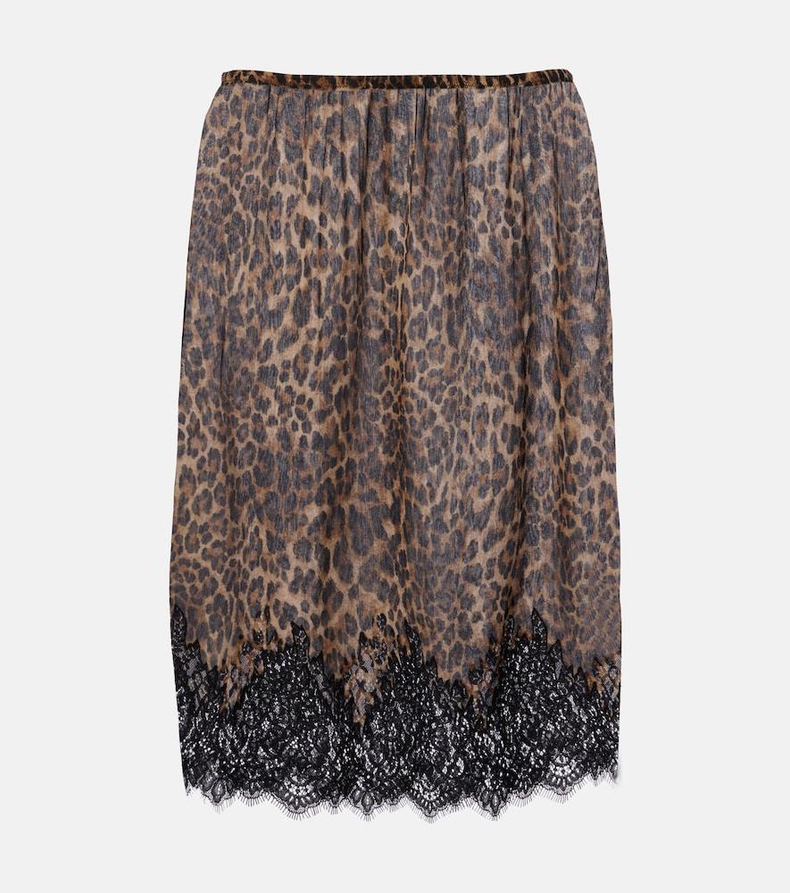 nili lotan thea animal-print silk midi skirt