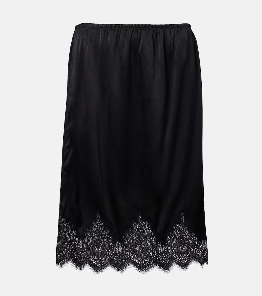 nili lotan thea lace-trimmed silk midi skirt