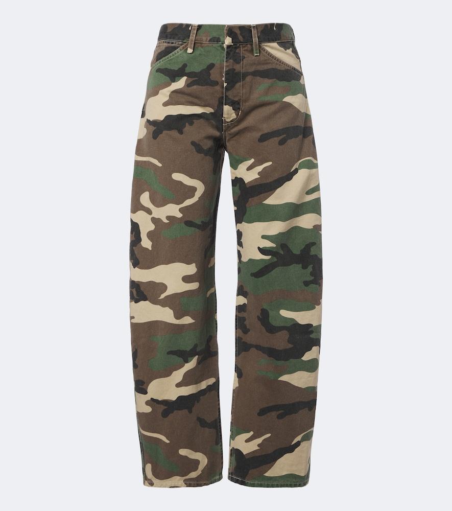 nili lotan tribeca camouflage barrel-leg jeans