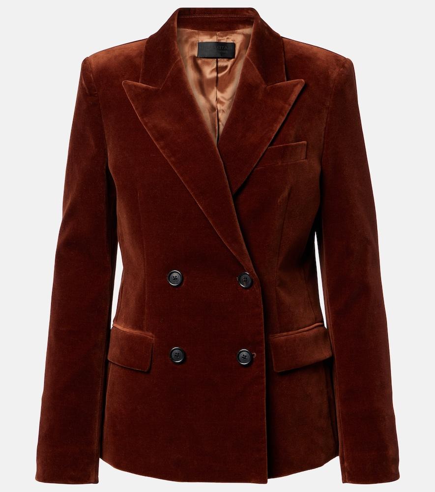 nili lotan veda double-breasted velvet blazer