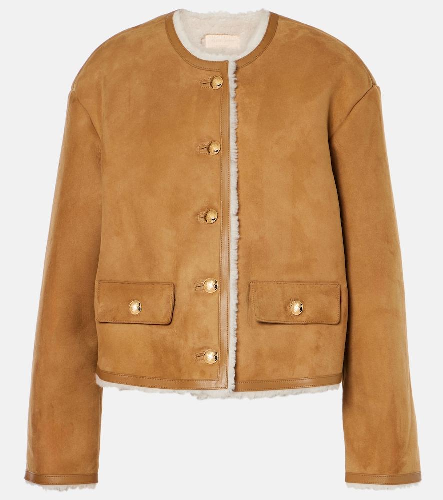nili lotan zanie shearling-lined suede jacket