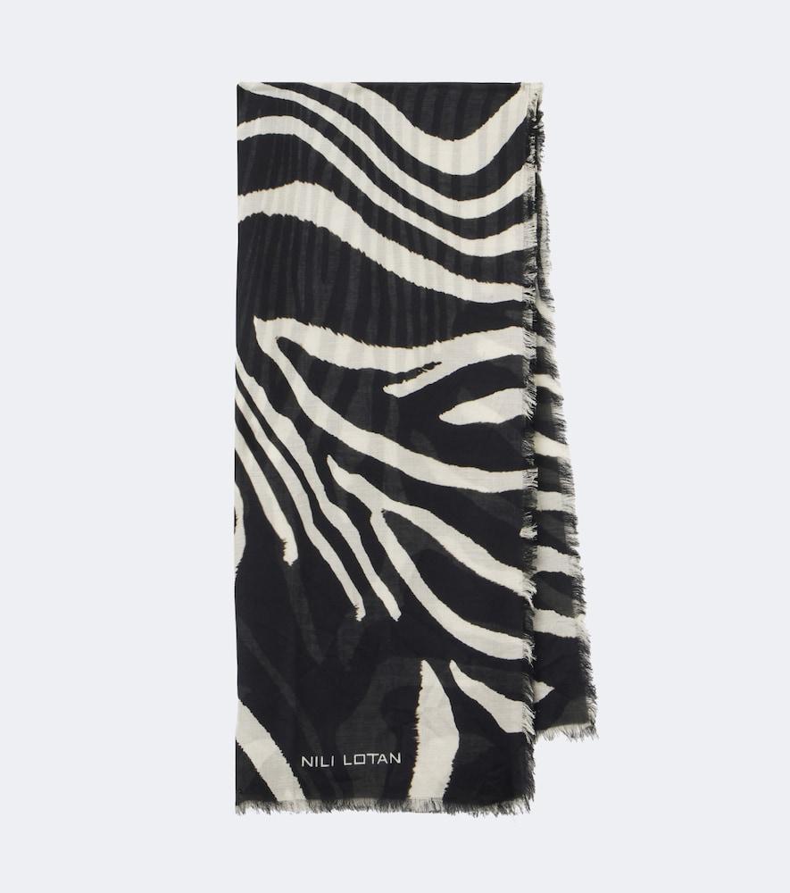 nili lotan zebra-print scarf