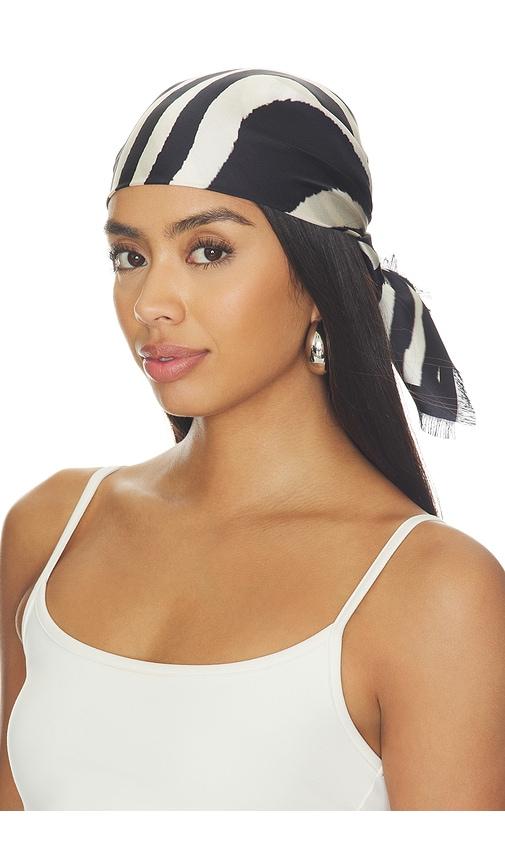 nili lotan zebra twill scarf in brown.