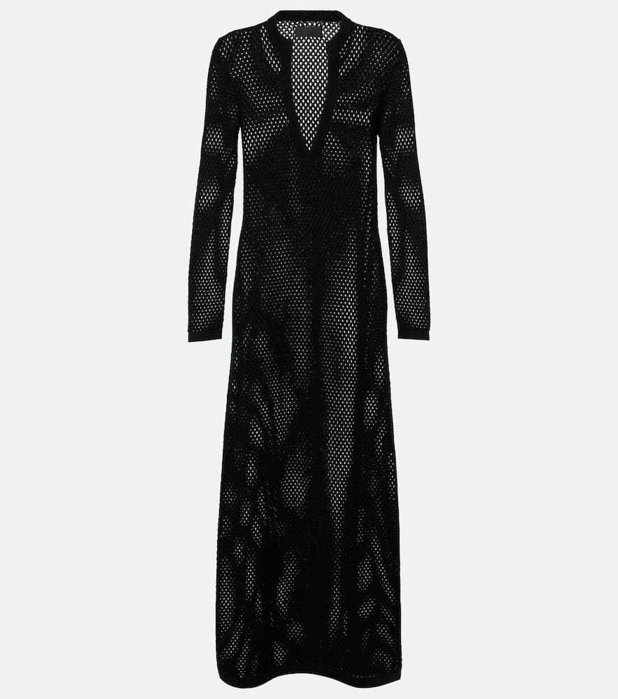 nili lotan zera open-knit cotton maxi dress