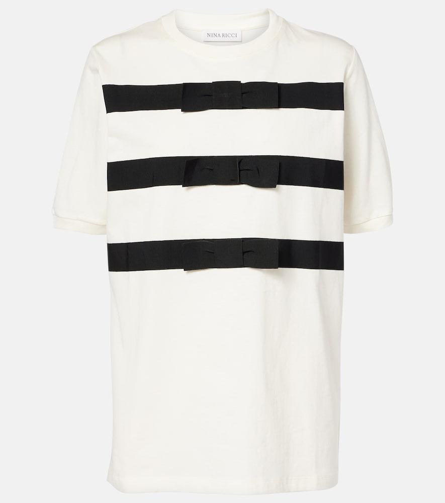 nina ricci bow-detail cotton jersey t-shirt