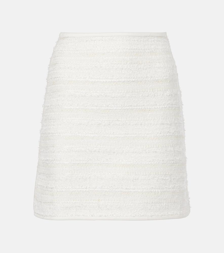 nina ricci denim and tweed miniskirt