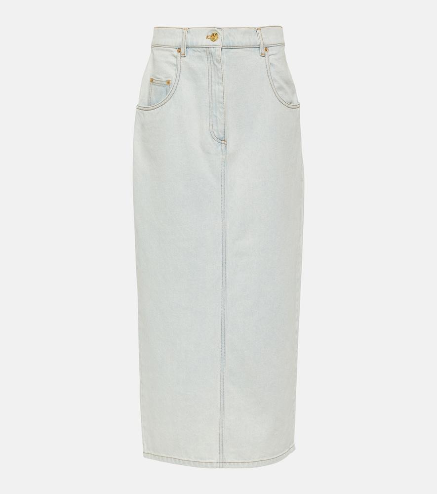 nina ricci denim maxi skirt