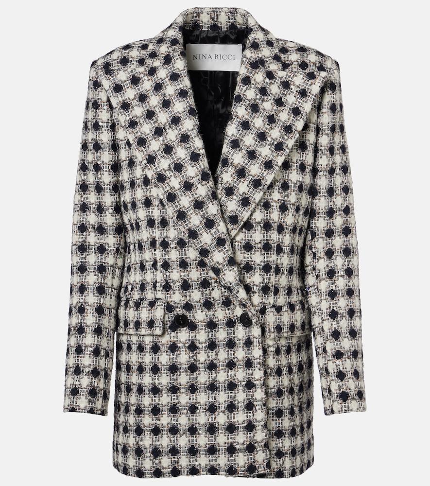 nina ricci double-breasted tweed blazer