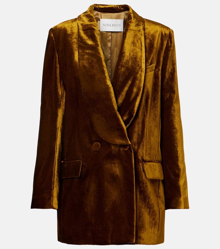 nina ricci double-breasted velvet blazer