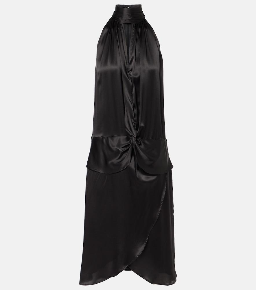 nina ricci gathered halterneck satin minidress
