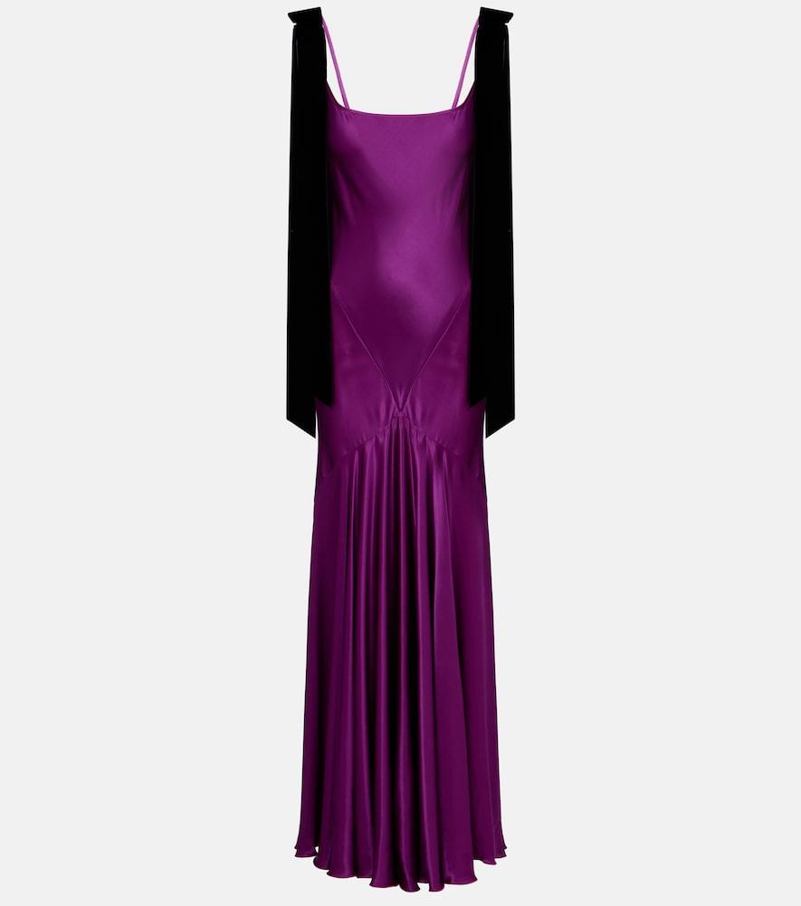 nina ricci gathered satin maxi dress