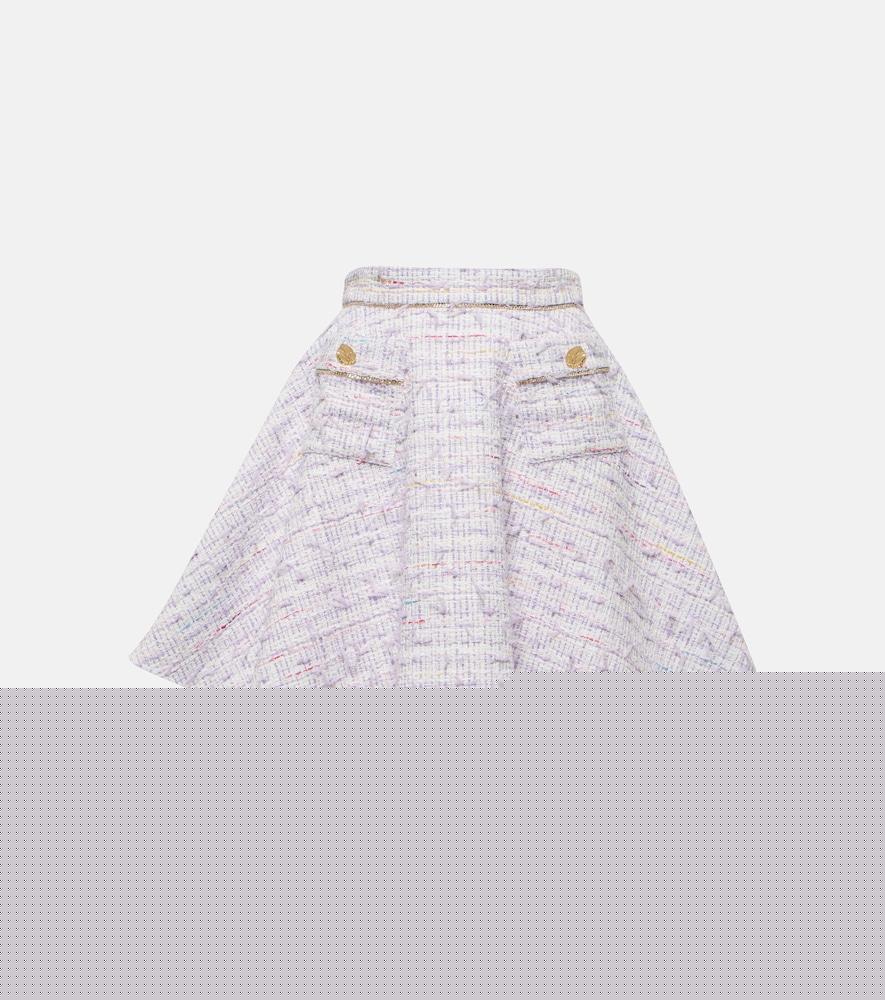 nina ricci high-rise cotton-blend tweed miniskirt