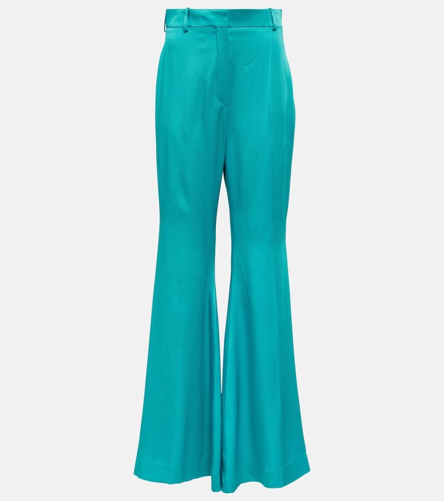 nina ricci high-rise satin flared pants