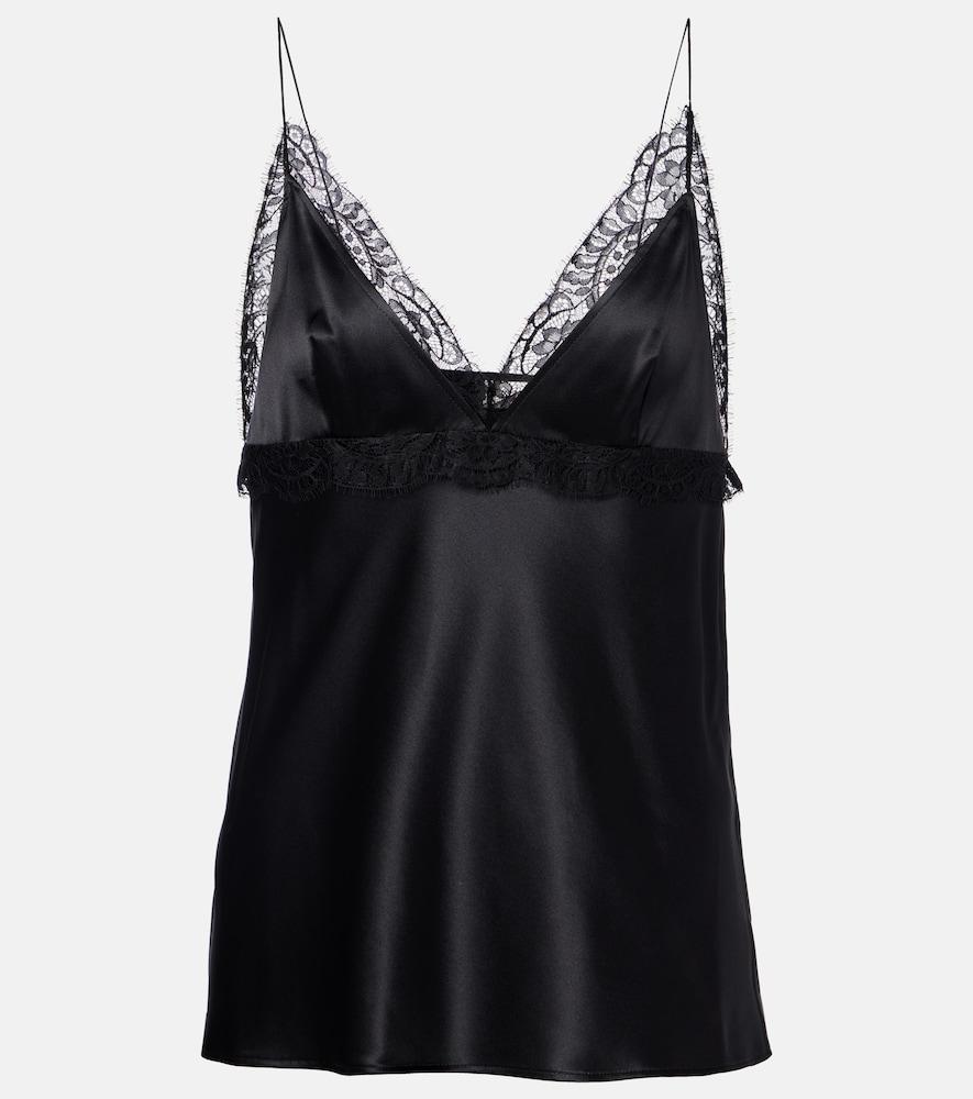 nina ricci lace-trimmed silk-blend satin camisole