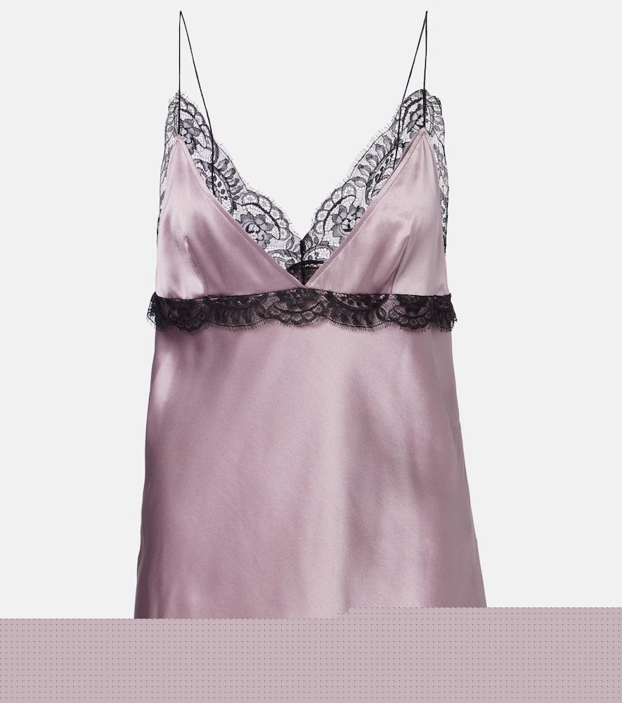 nina ricci lace-trimmed silk-blend satin camisole