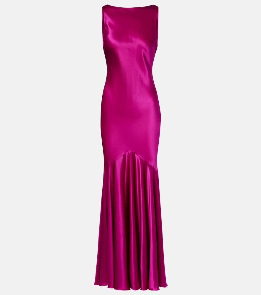 nina ricci open-back silk-blend satin maxi dress