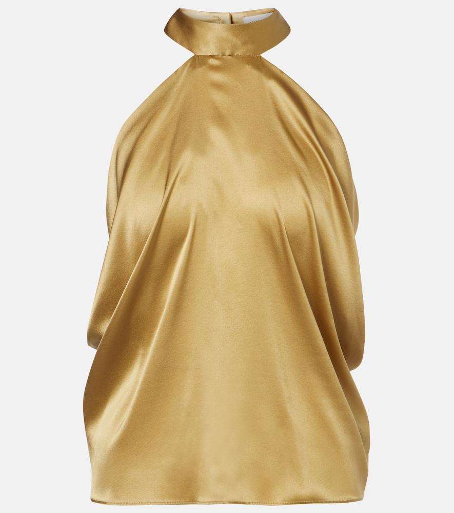nina ricci open-back silk-blend satin top