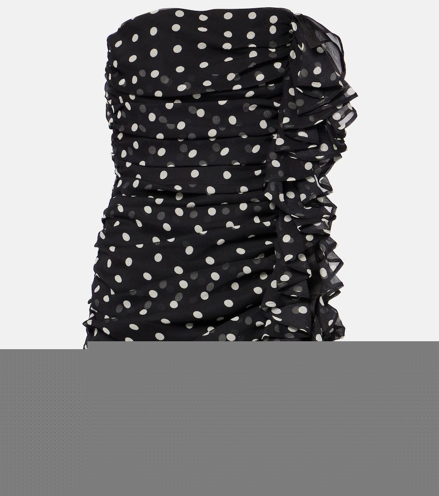 nina ricci polka-dot silk chiffon minidress