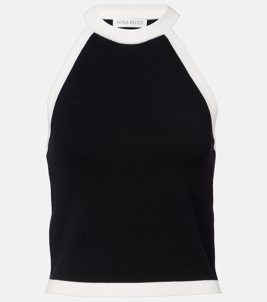 nina ricci ribbed-knit halterneck top