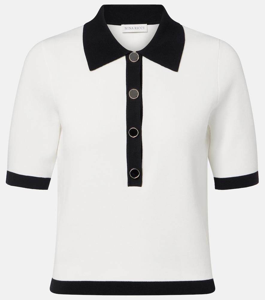 nina ricci ribbed-knit polo shirt