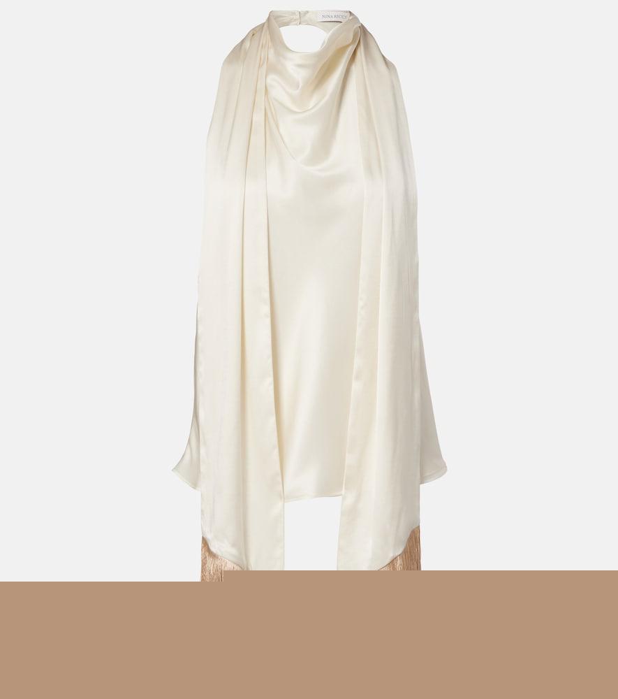 nina ricci scarf-detail top