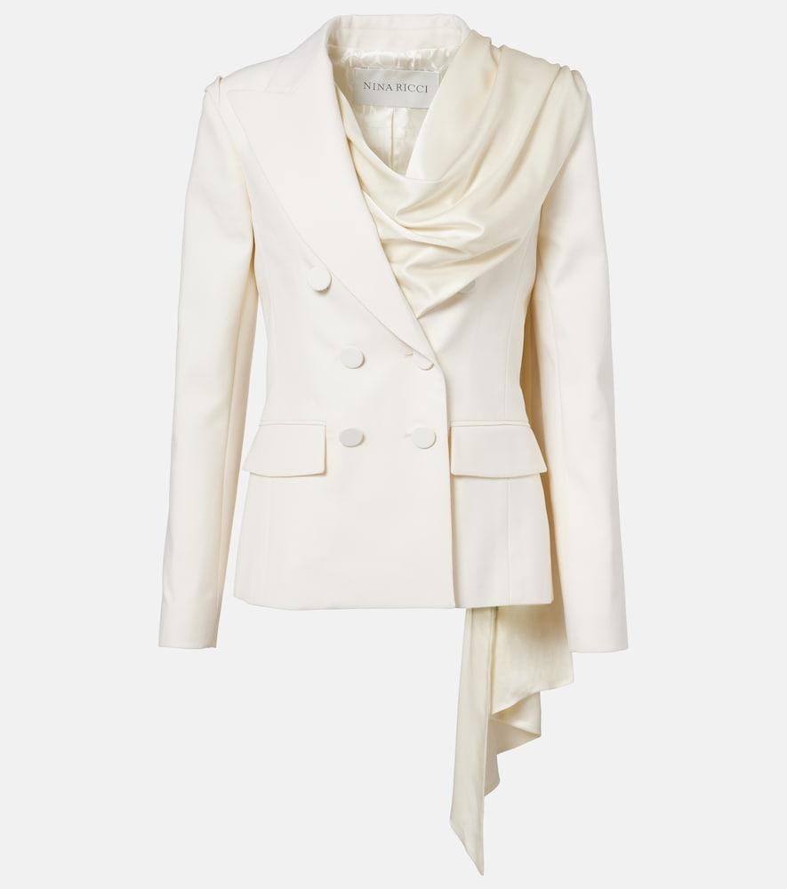 nina ricci scarf-detail virgin wool gabardine blazer