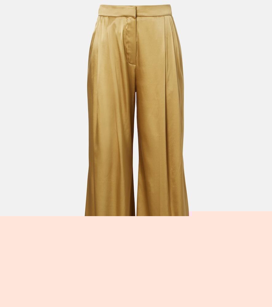 nina ricci silk-blend satin wide-leg pants