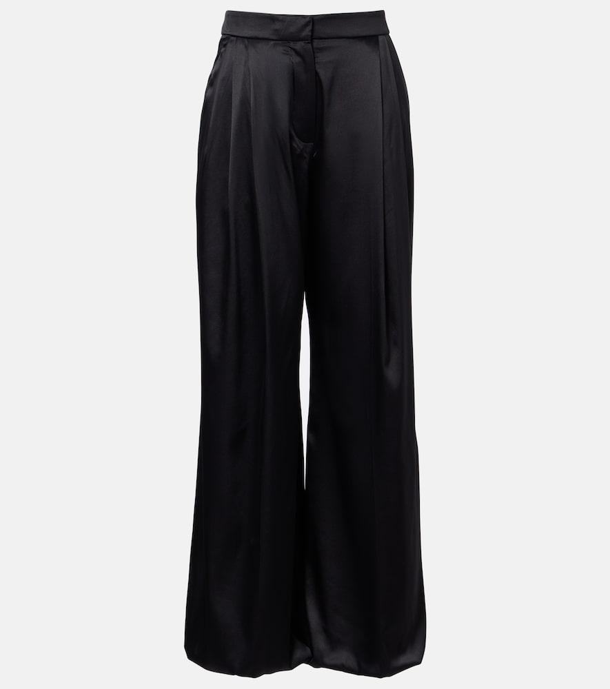 nina ricci silk-blend satin wide-leg pants