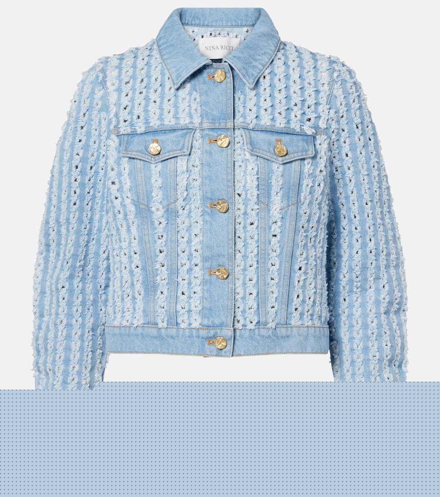 nina ricci striped denim jacket