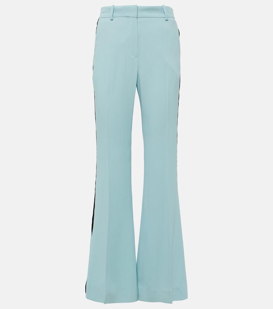 nina ricci velvet-trimmed cady flared pants