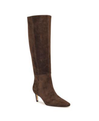 nine west womens caddy tall kitten heel boots regular wide calf