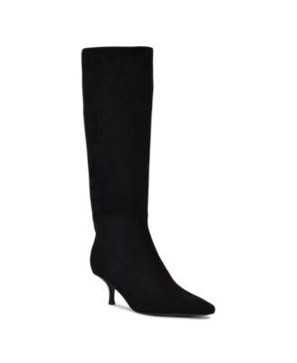nine west womens havier tall kitten heel dress boots regular wide calf