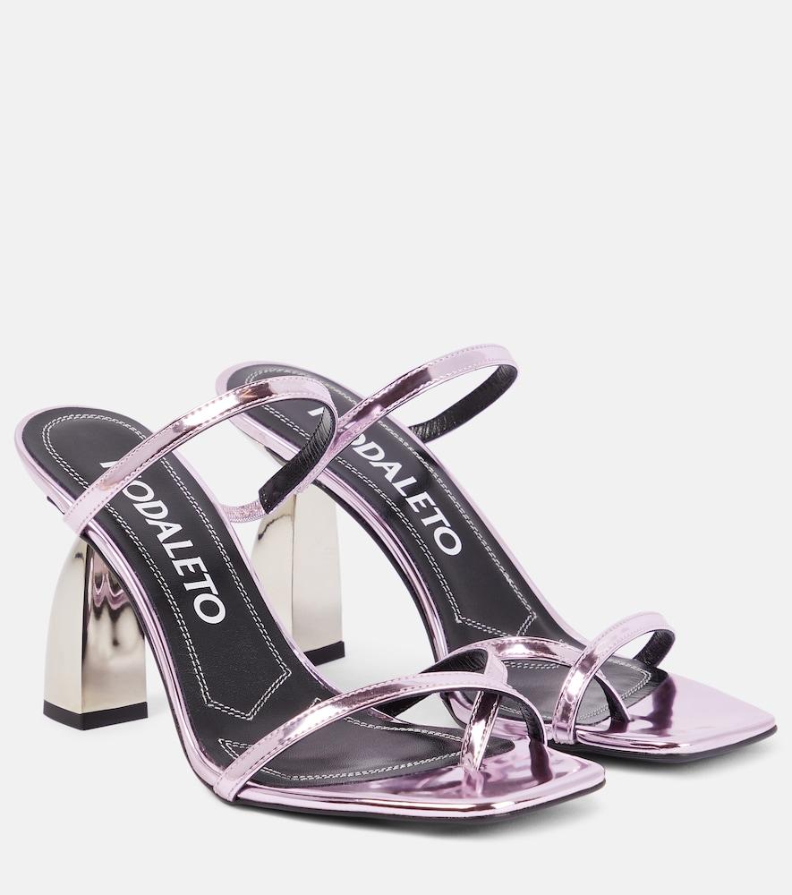 nodaleto angel a metallic leather mules