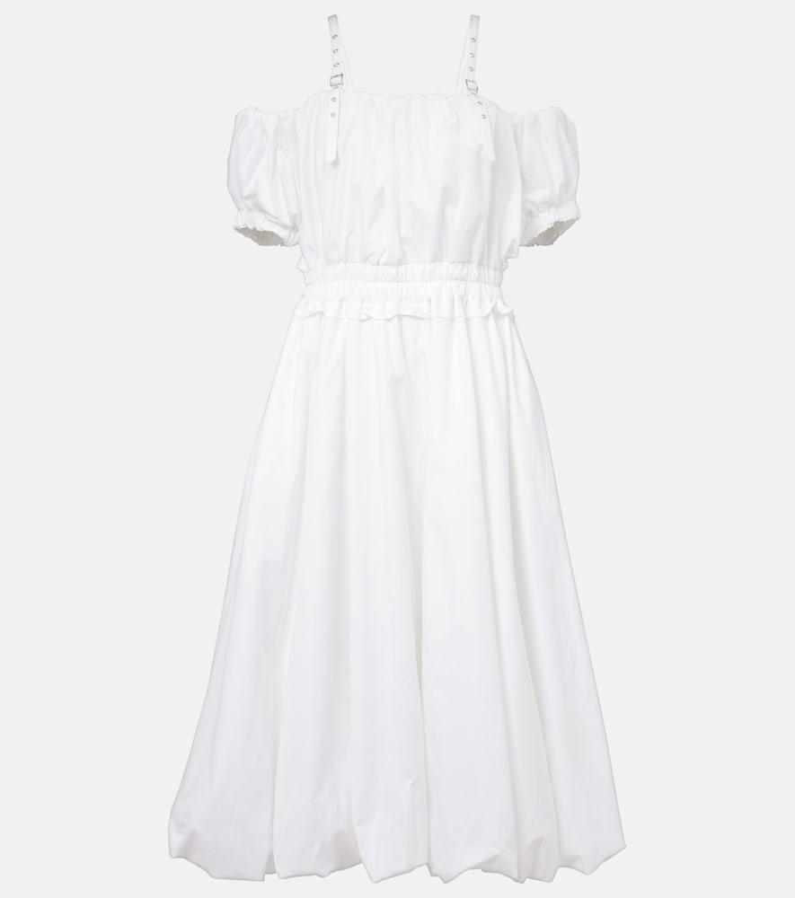 noir kei ninomiya off-shoulder cotton poplin midi dress