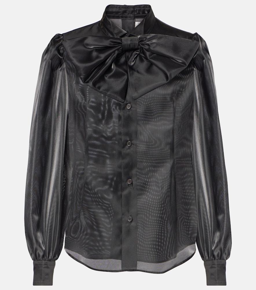 noir kei ninomiya tie-neck satin shirt