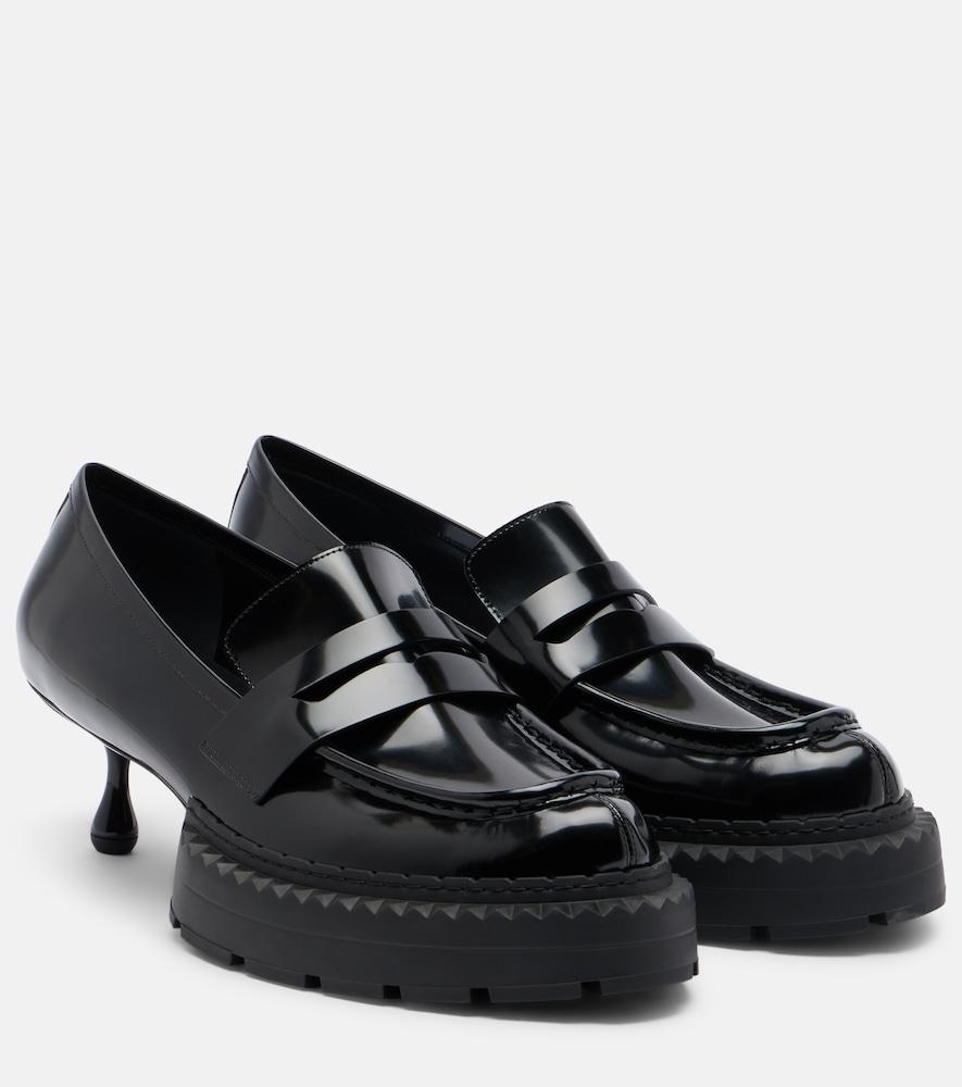 noir kei ninomiya x jimmy choo leather loafer pumps