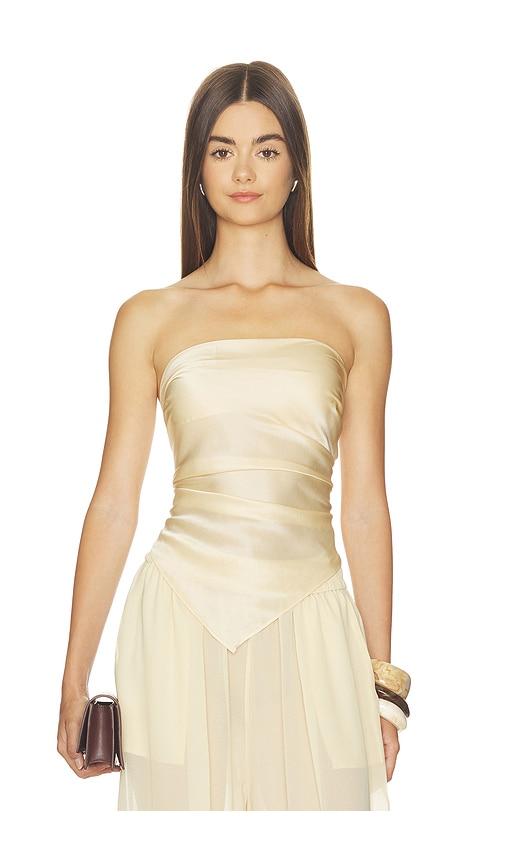 nonchalant label amelia silk scarf in tan. - size l (also in xs, s, m)