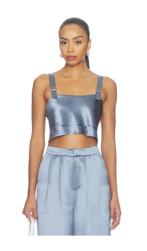 nonchalant label astrid crop blouse in blue. - size m (also in s)