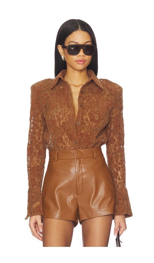 nonchalant label eliza top in cognac. - size m (also in xs, s)