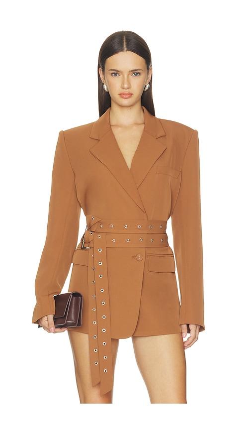 nonchalant label jannette blazer in brown. - size l (also in m, s, xs)