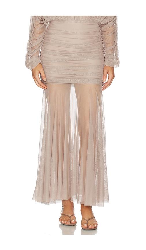 nonchalant label luca skirt in taupe. - size l (also in s)
