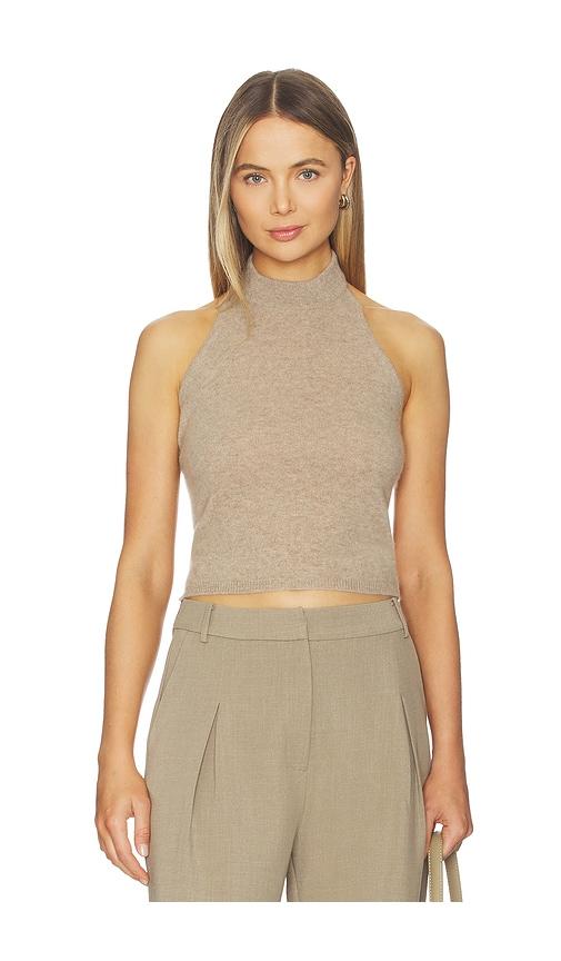 nonchalant label tulsa cashmere halter in taupe. - size l (also in xs, m)
