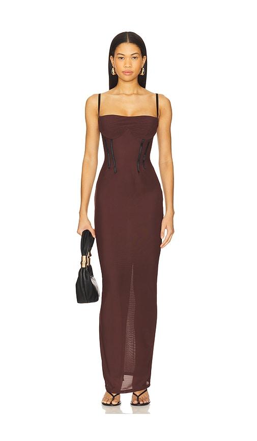 nookie allegra maxi dress in brown. - size l (also in m, s, xl, xs)