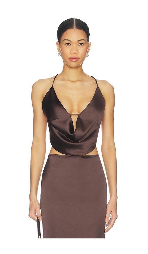 nookie calypso top in chocolate. - size l (also in xs, m, xl)