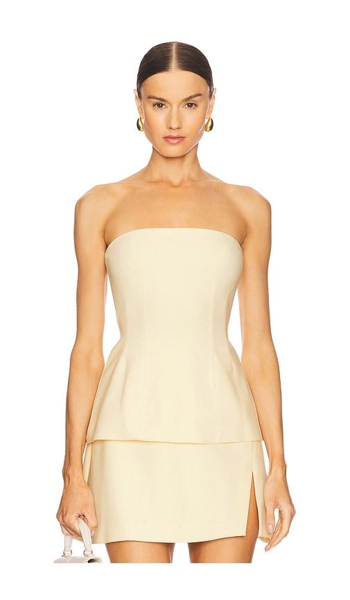 nookie caroline strapless top in lemon. - size l (also in xl)