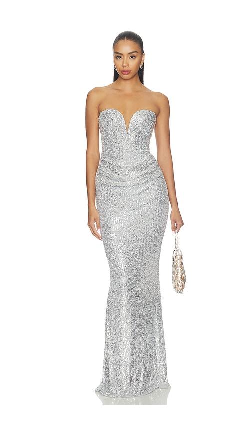 nookie dante maxi dress in grey. - size l (also in xs, s, m, xl)