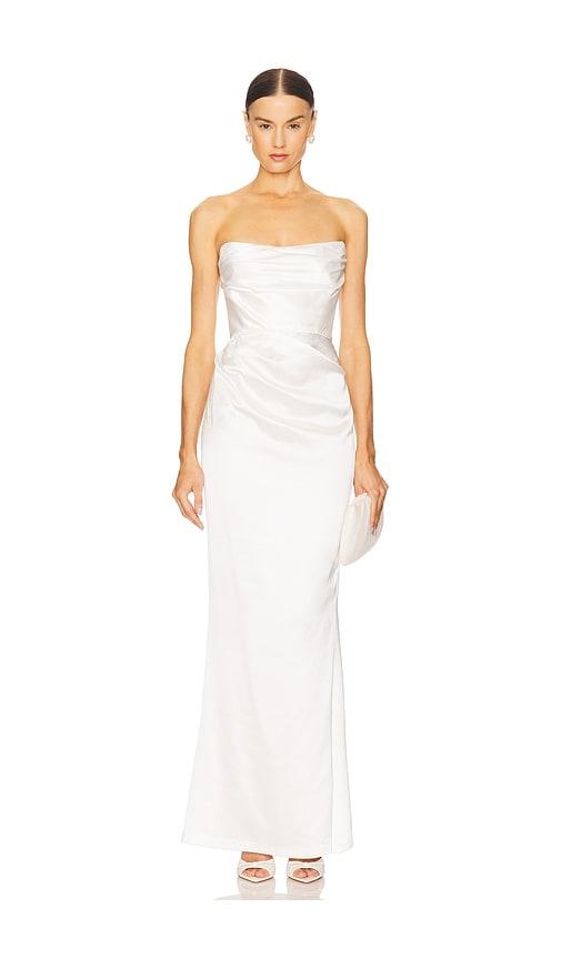nookie emelie strapless gown in white. - size l (also in xs, s, m)