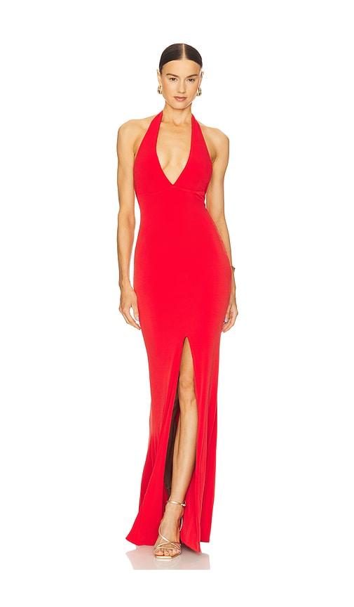 nookie illegal halter gown in red. - size l (also in xs, m, xl)