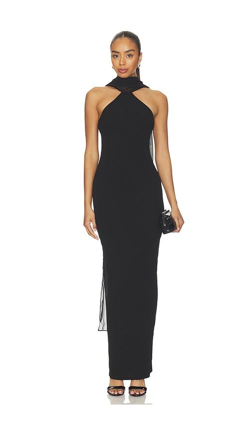nookie martini high neck gown in black. - size m (also in s)