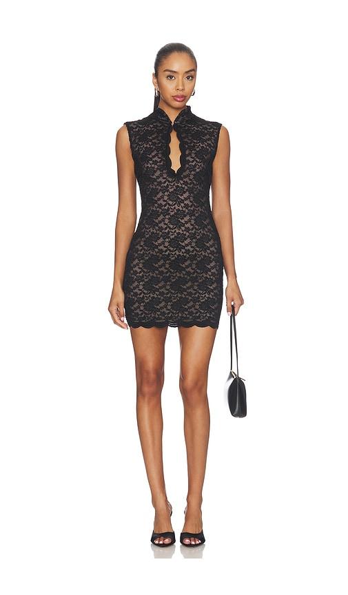 nookie mystique highneck mini dress in black. - size l (also in xs, s, m, xl)
